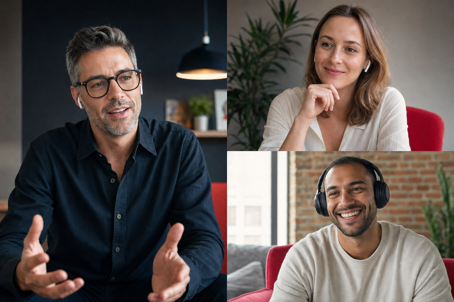 Three iGaming founders and operators taking part in a live online community discussion